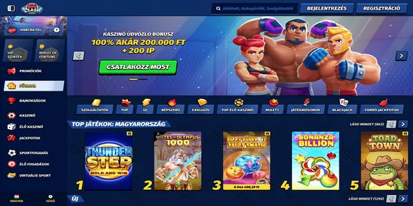 BigClash Casino: главная страница на мобильном