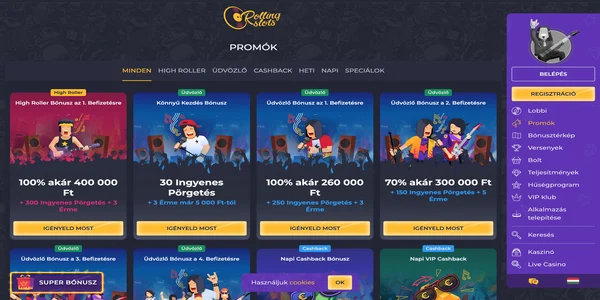 Rolling Slots Casino: страница приветственного бонуса на мобильном
