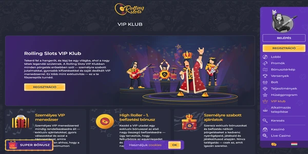 Rolling Slots Casino: VIP-программа на мобильном