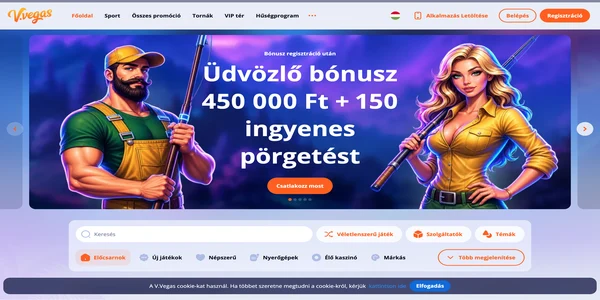 V.Vegas Casino: главная страница на мобильном